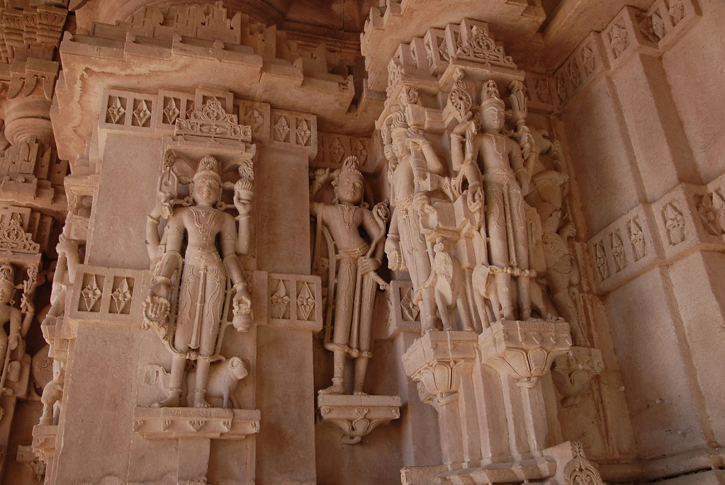 Intricate Carvings on a Hindu Temple