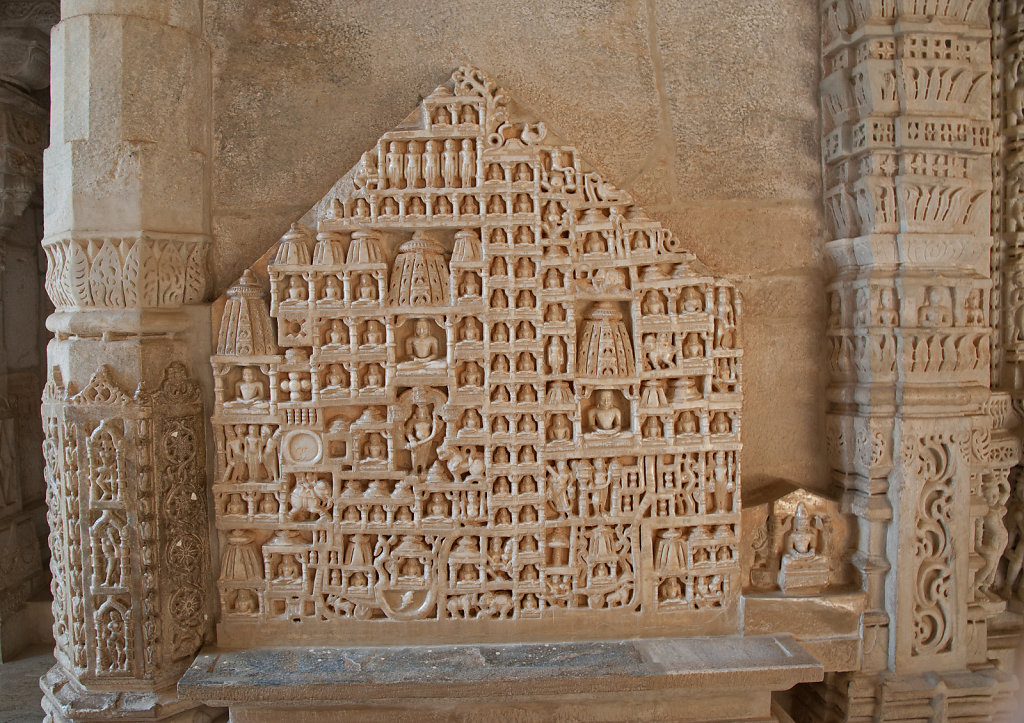 Sculptures inside the Adinatha Jain Temple