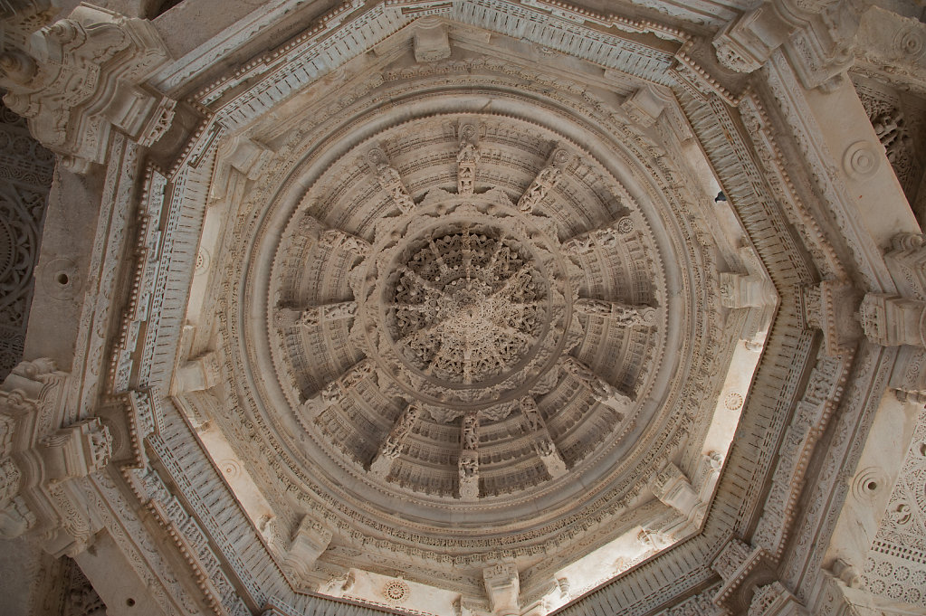 View of a Dome Inside the Adinatha Jain Temple
