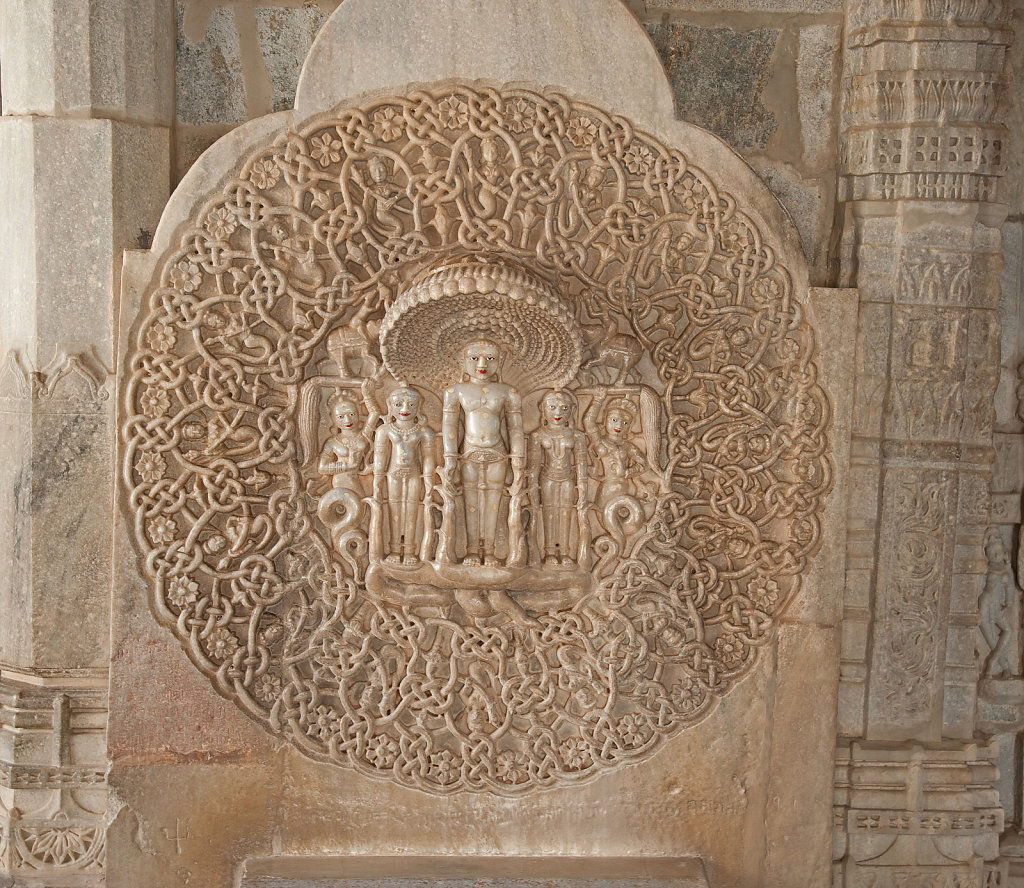 Intricate Carving Inside the Adinatha Jain Temple